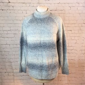 Chaps Blue Ombre Sweater Mock Turtle Neck XL
